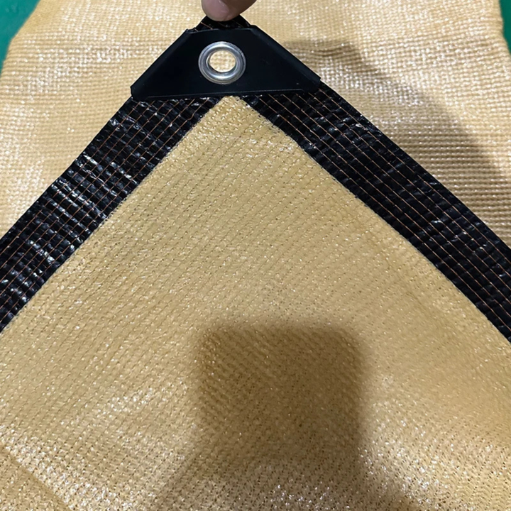 Atmungsaktives Mesh-Sonnenschutztuch beige. UV-Schutz & Kühlung für Outdoor, Garten, Terrasse, Markise.