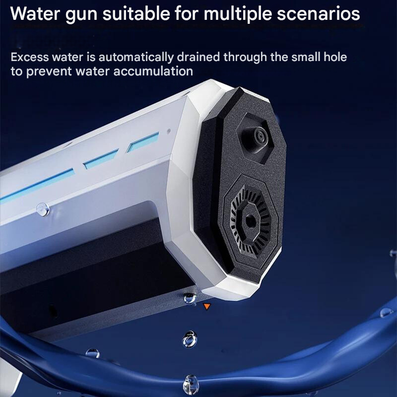 Großer 1L Tank der automatischen Wasserpistole, bereit für ausgedehnte Wasserschlachten und spritzige Abkühlung.