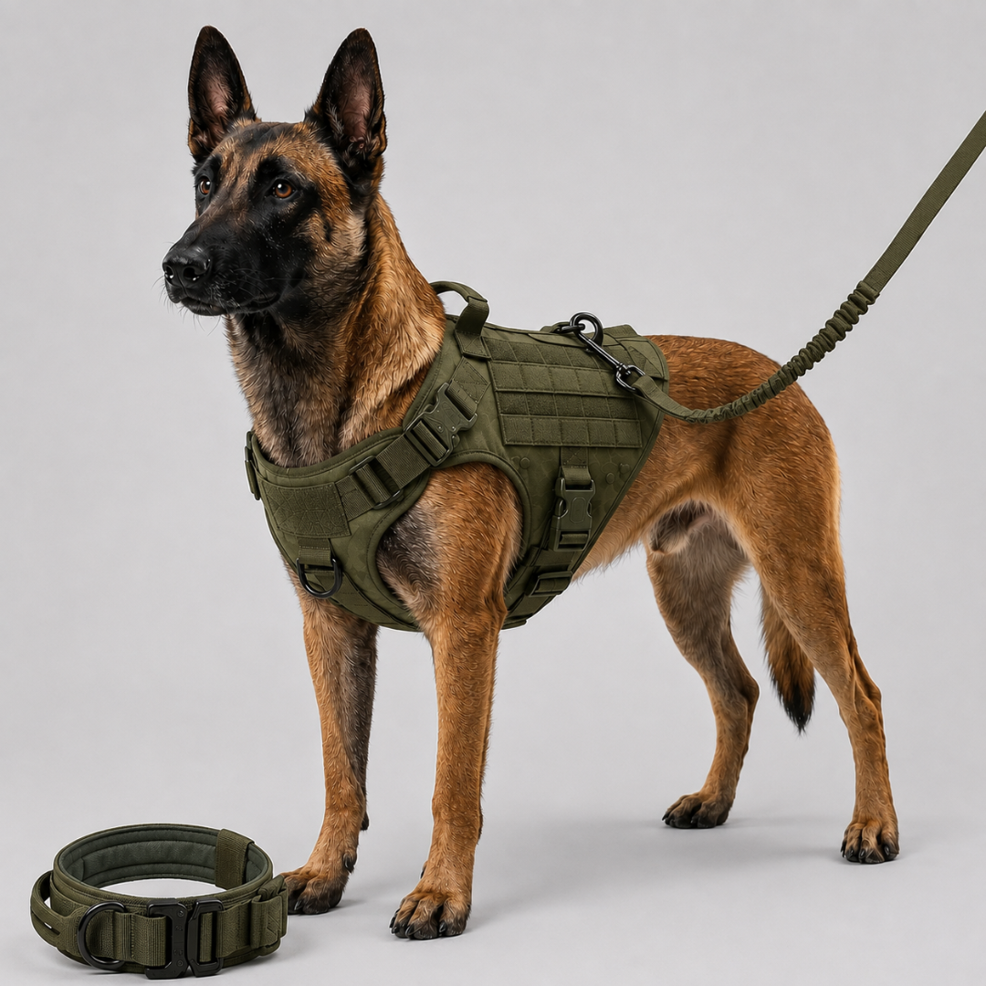 Verstellbares taktisches Hundegeschirr für optimalen Komfort & sicheren Halt bei langen Spaziergängen, Training & Abenteuern.