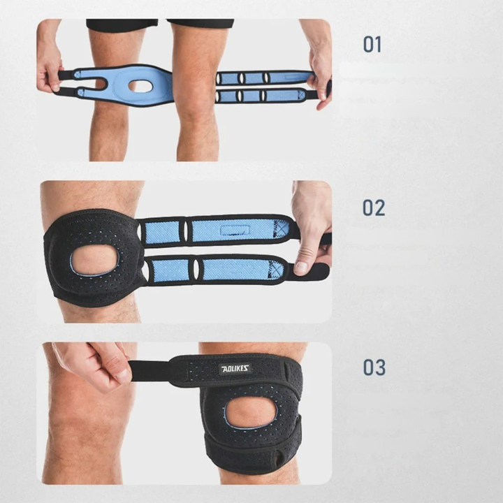 Robuste Patella-Kniebandage, unisex, bietet starken Knieschutz & Gelenkstütze.