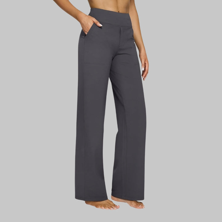 Beige Damen Freizeithose, bequemer Stretchstoff, ideal für entspannte Stunden oder einen aktiven Tag.