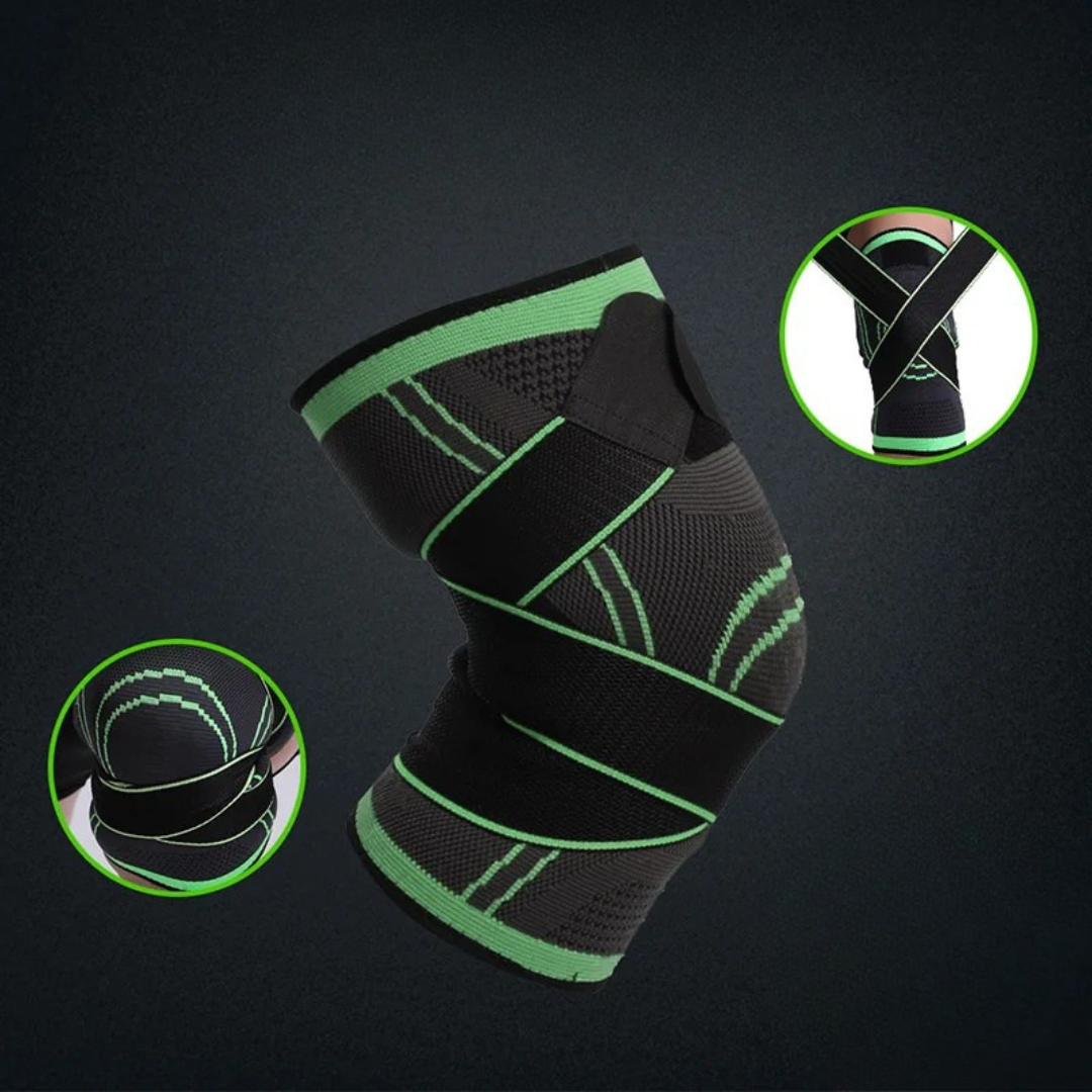 Atmungsaktive, schwarze Unisex-Kniebandage. Bietet Komfort & Schutz für das Kniegelenk bei sportlichen Aktivitäten und im Alltag.