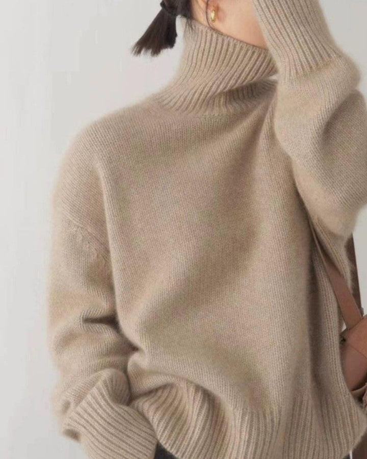 Eleganter, bequemer Damen Rollkragenpullover, Langarm-Oberteil für Herbst & Winter. Zeitloser Pullover für Büro & Freizeit.