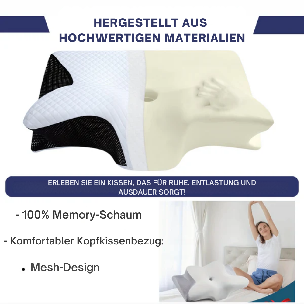 Atmungsaktives Schlafkissen mit formstabilem Kern für kühlen, entspannten Schlafkomfort.