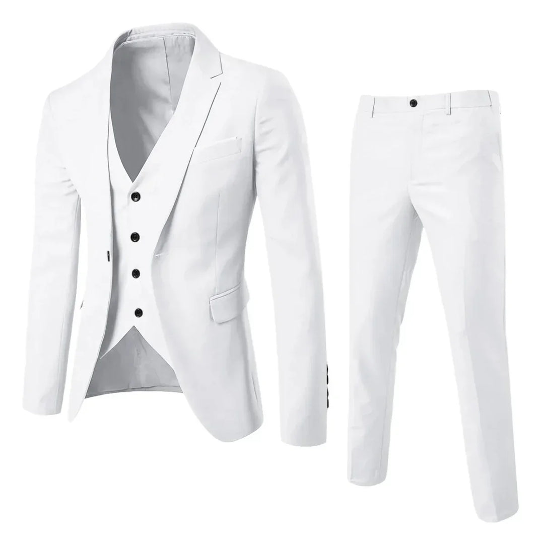 Edler brauner Herren Anzug, dreiteilig, mit Weste & Hose für elegante Business-Looks & Herbst/Winter.