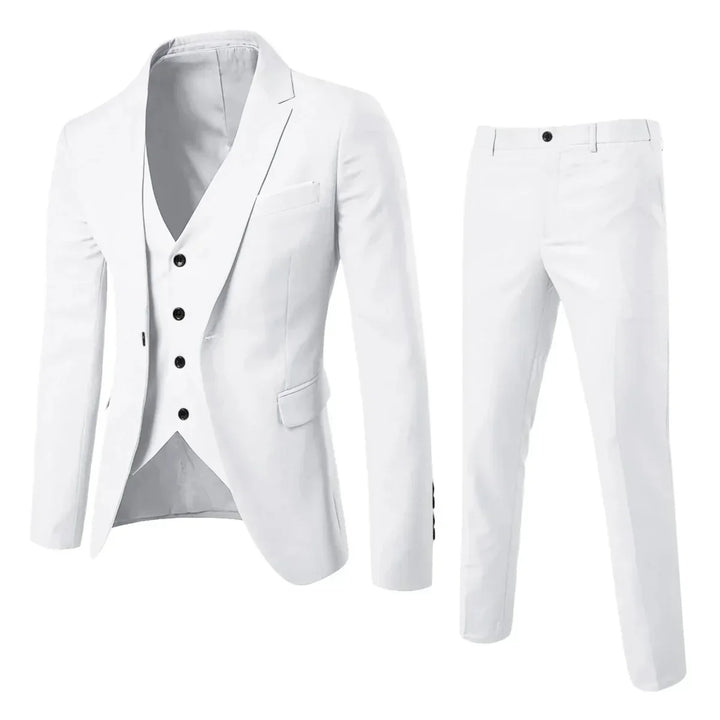 Edler brauner Herren Anzug, dreiteilig, mit Weste & Hose für elegante Business-Looks & Herbst/Winter.