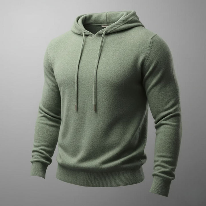 Weicher Herren Freizeit-Hoodie mit Kapuze und gerippten Bündchen. Vielseitiger Pullover für kühle Tage & Komfort.