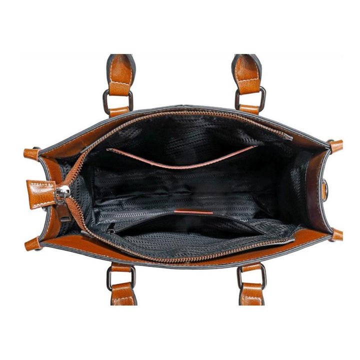 Robuste Damen Leder-Tote in Kaffeebraun, elegant & praktisch für den täglichen Gebrauch.