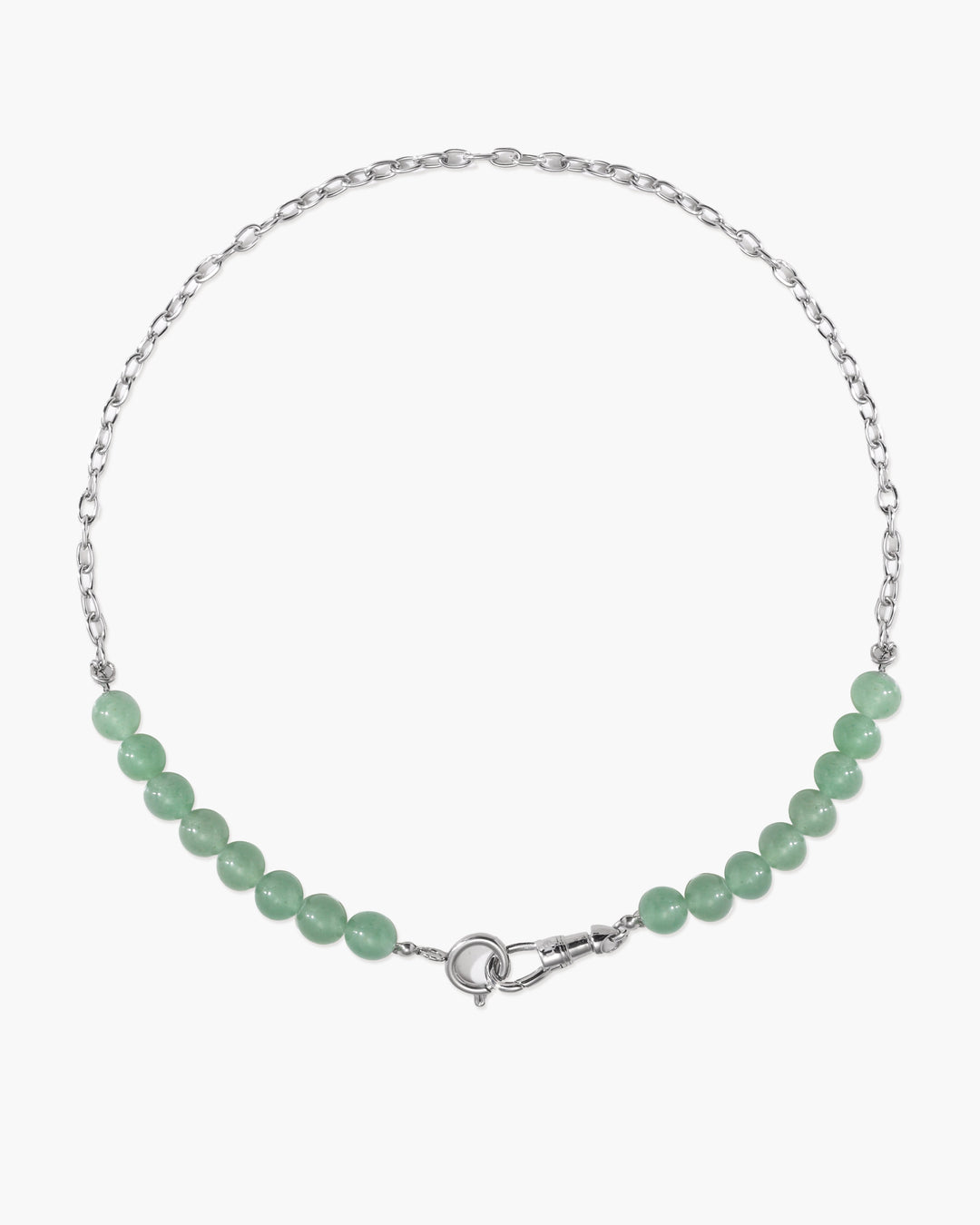Klare Bergkristall Perlenkette für Damen. Wasserdicht, hypoallergen & mit Charm Holder. Eleganter Edelstahlschmuck.