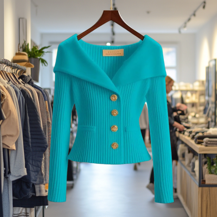 Stylischer Damen Strickcardigan, elegant und warm. Perfekt für Herbstmode und winterliche Outfits.