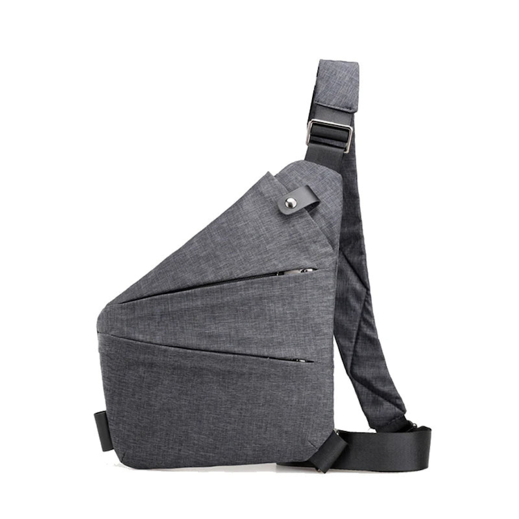 Unisex Umhängetasche aus Oxford Gewebe, schnittfest, wasserdicht und mit RFID-Schutz.