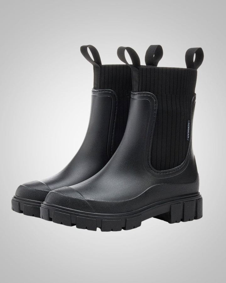 Elegante Damen Chelsea Boots, Gummistiefel für Regen, wasserdicht & bequem. Ideal für Spaziergänge.