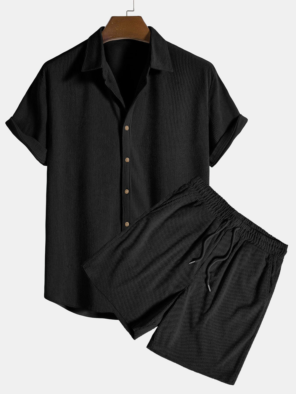 Bequemer Herren-Freizeitanzug aus weichem Stoff, ein sportlich-elegantes zweiteiliges Set für Alltag und Reise.