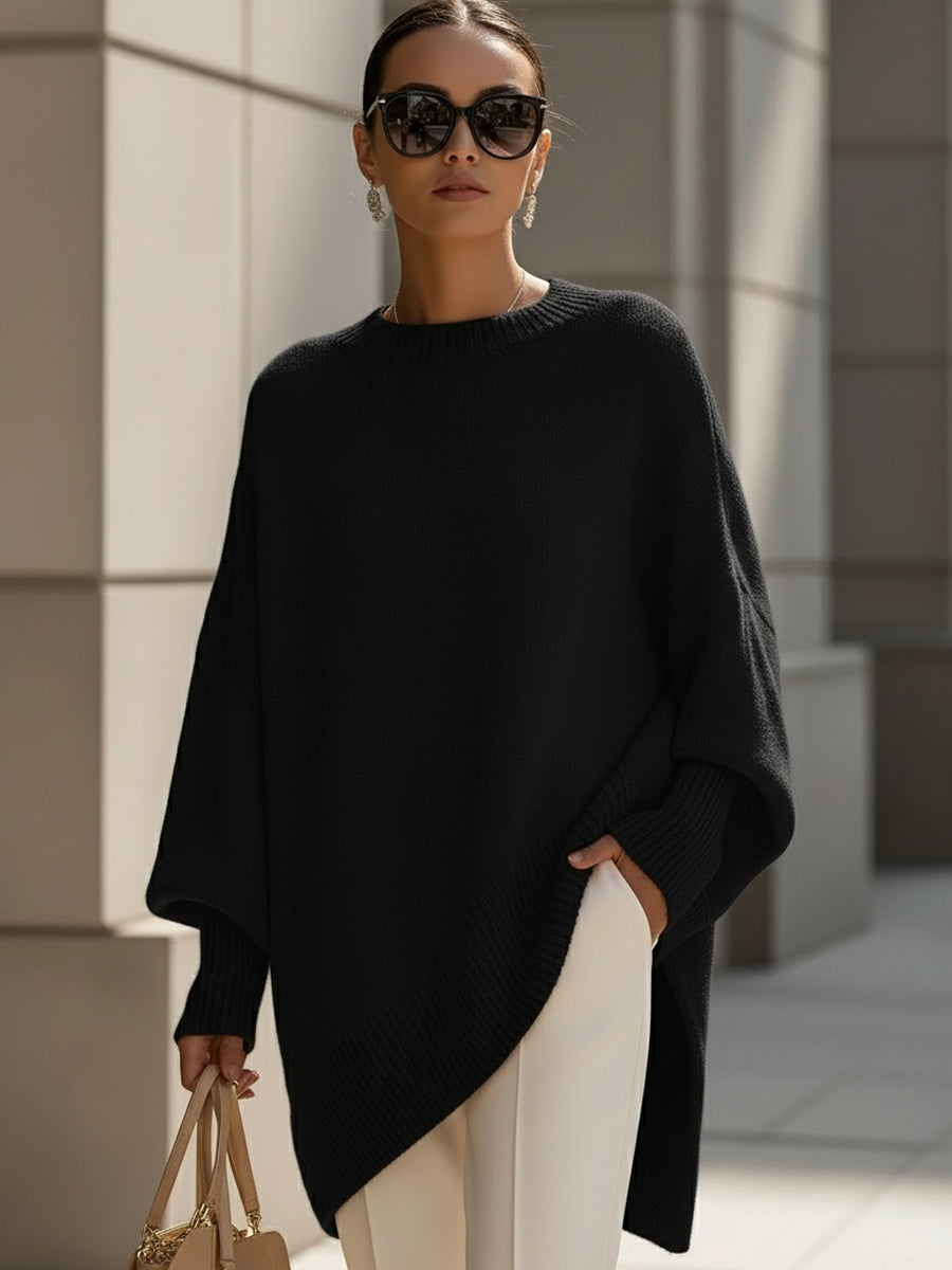 Bequemer Damen Oversized Pullover, Strick mit Fledermausärmeln. Perfekt für Freizeit & Herbstmode.
