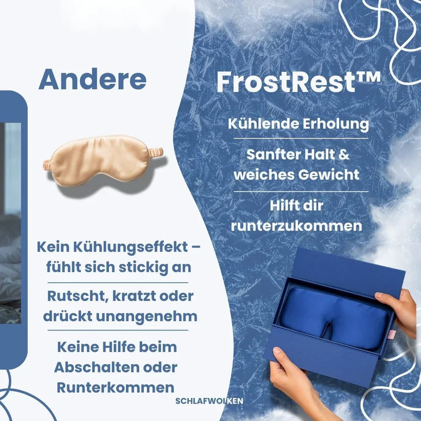 Dunkelheitsspendende Schlafmaske für tiefe Nachtruhe. Kühlend & beruhigend für maximalen Schlafkomfort.