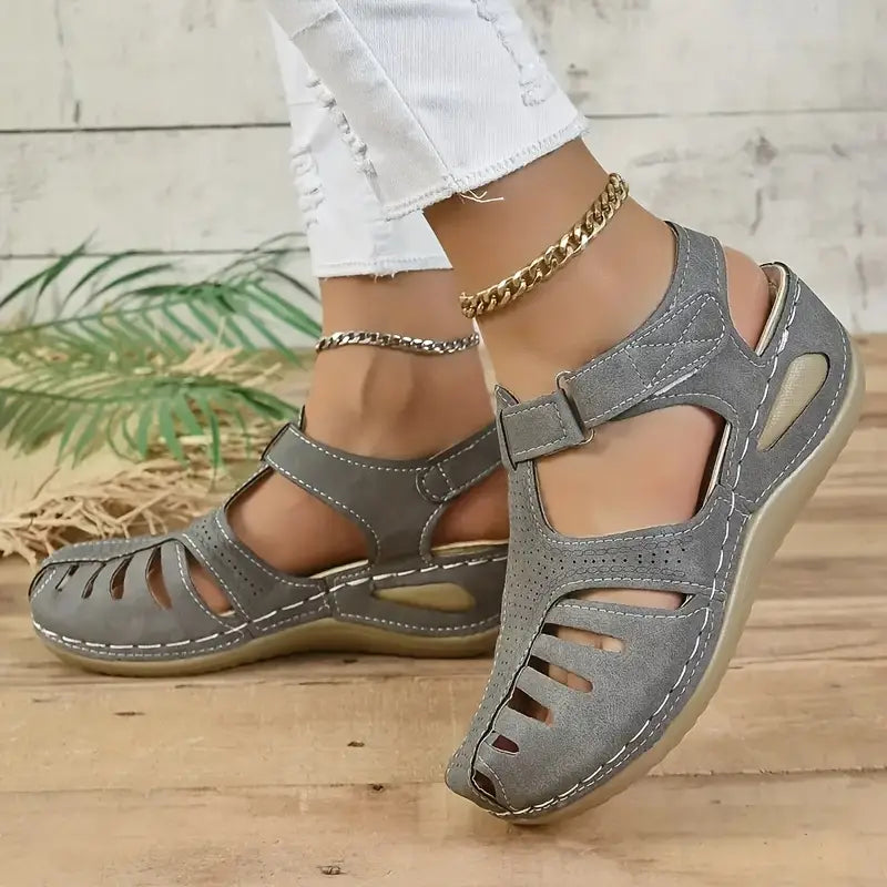Elegante Damen Komfort-Sandalen. Orthopädische Keilabsatzschuhe "Mirella" für gesunde & modische Sommerauftritte.