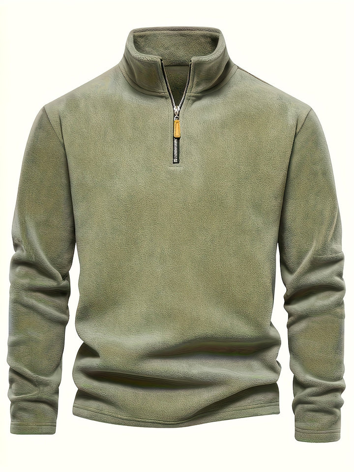 Herren Half-Zip Pullover mit Stehkragen, Langarm. Vielseitiger Sweater für Freizeit & Alltag, hoher Komfort.