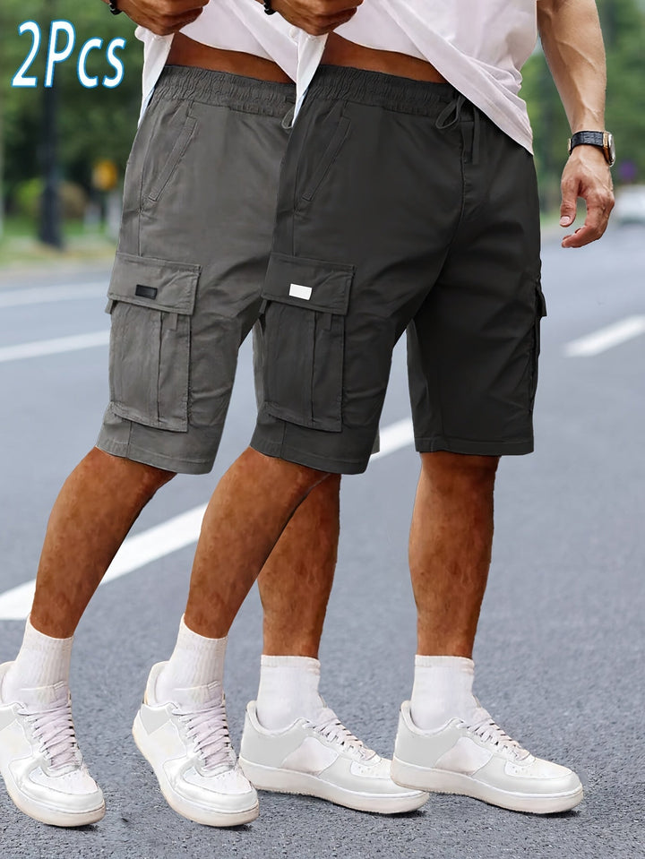 Herren Cargo Bermuda 2er-Pack, vielseitig für Freizeit, Sport und warme Sommertage.