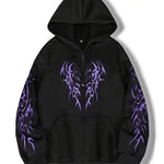 Schwarz mit violettem Tribal-Print