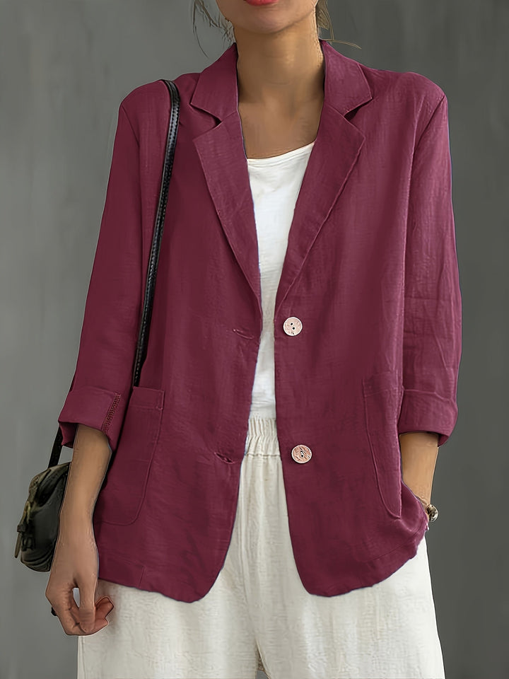 Stilvoller Damen Business Blazer, vielseitig für Büro & Alltag; moderne Freizeit Jacke mit 3/4 Ärmeln.
