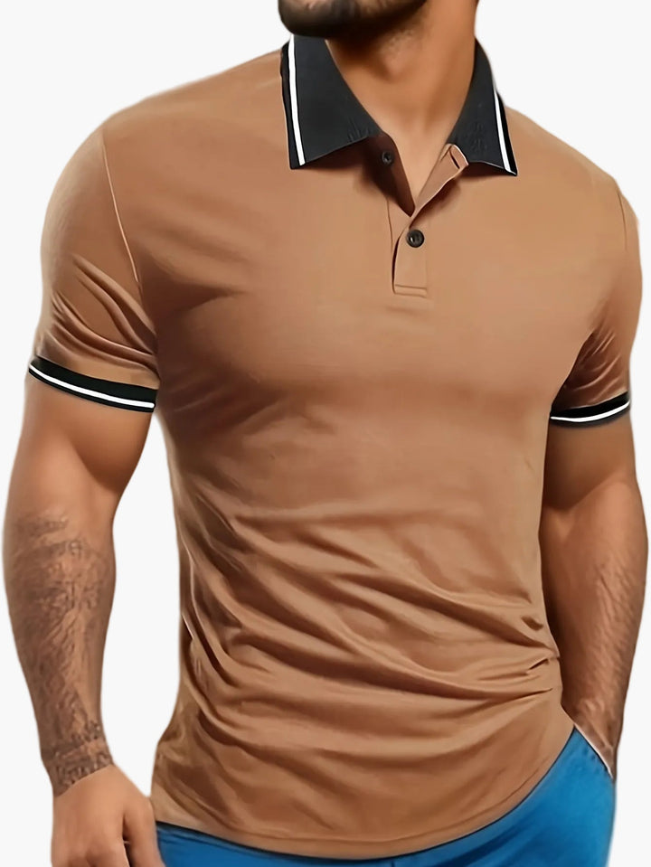 Herren Poloshirt mit elegantem Kontrastkragen, stilvoll & vielseitig für Freizeit.