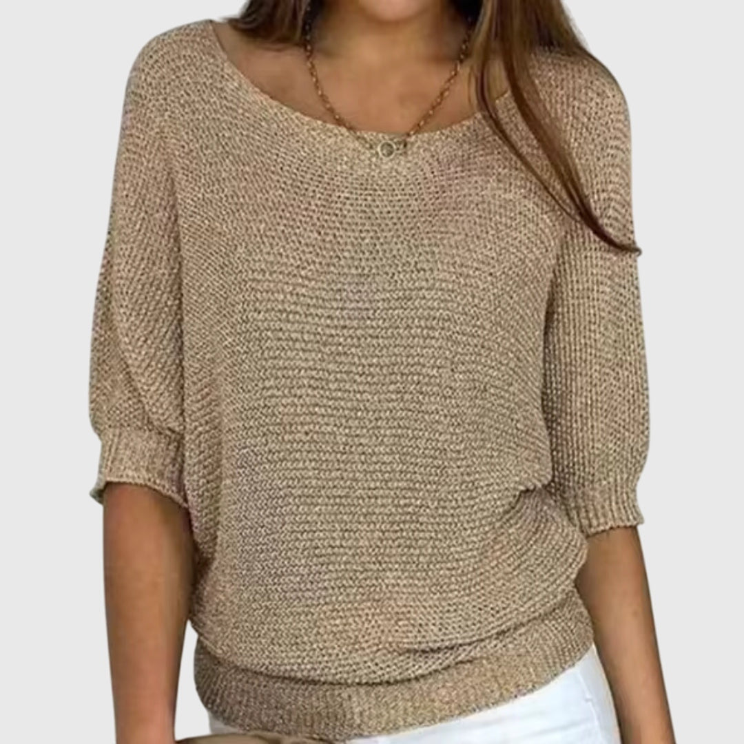 Eleganter Damen Strickpullover Sofia mit langen Ärmeln, vielseitig für Herbst & Winter Garderobe.