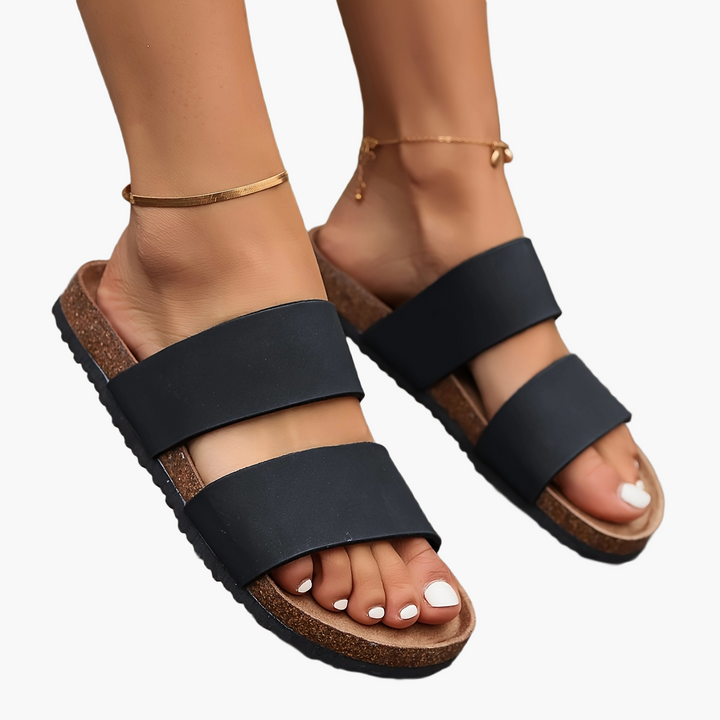 Leichte Damen Sandalen mit zwei Riemen, ideal für lange Sommertage & entspannte Stunden.