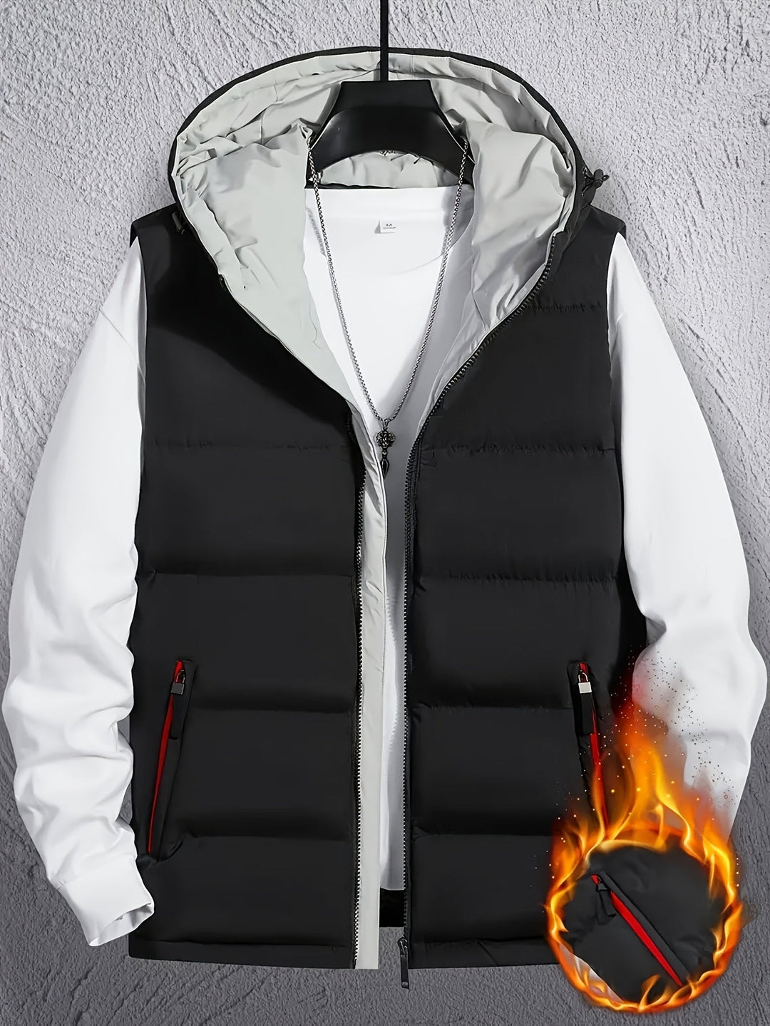 Robuste Outdoor Steppweste für Herren, mit Kapuze, gesteppt und warm, für Abenteuer.