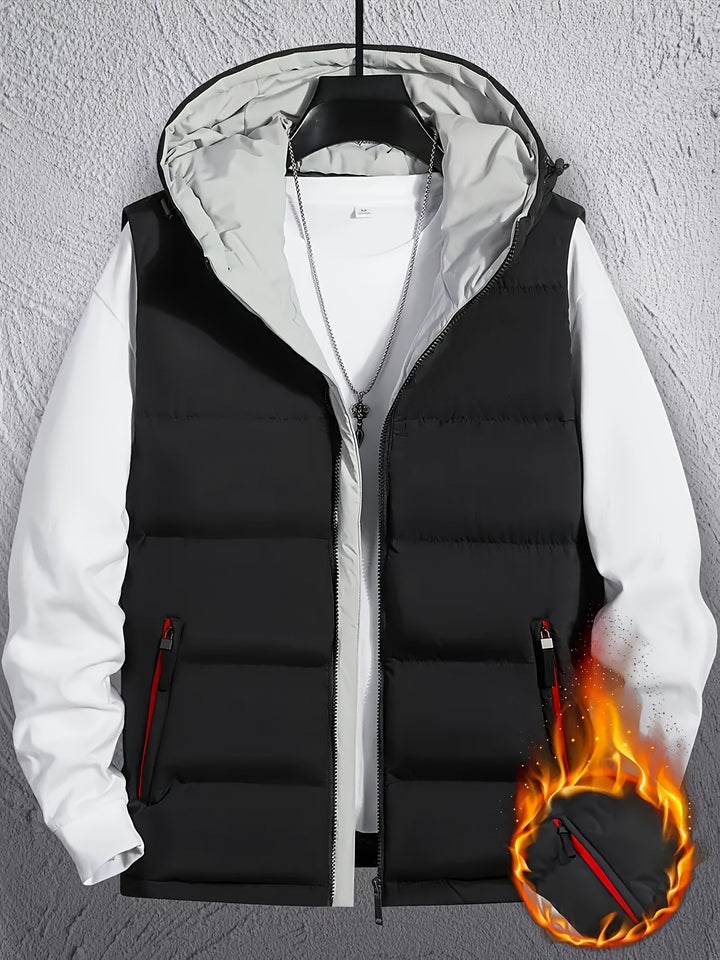 Robuste Outdoor Steppweste für Herren, mit Kapuze, gesteppt und warm, für Abenteuer.