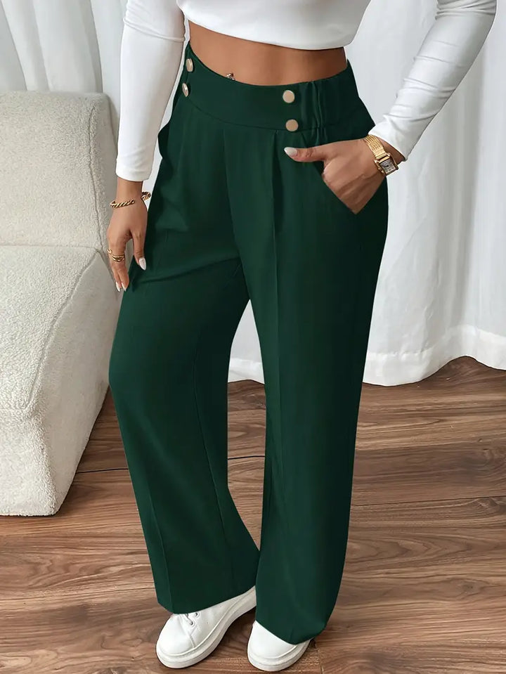 Alltagshose Damenhose, weites Bein, elastischer Bund. Stilvoll, komfortabel & vielseitig kombinierbar.