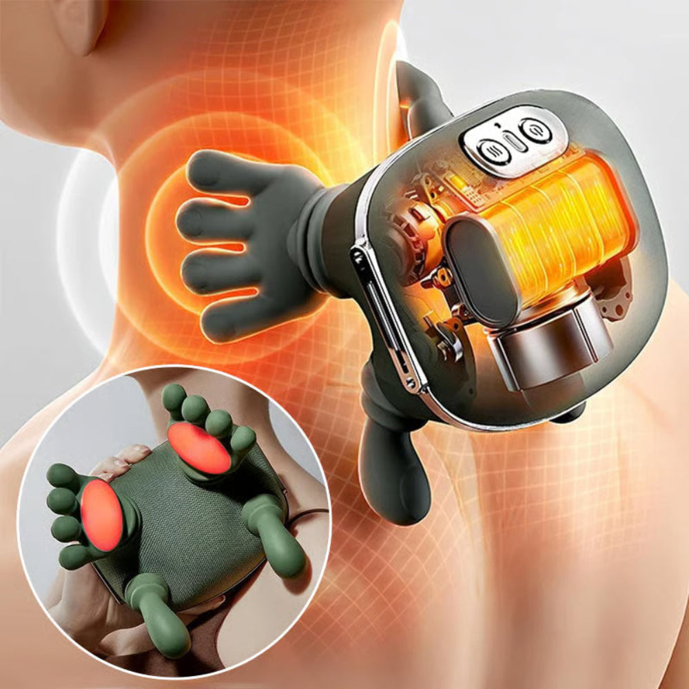 Genießen Sie Tiefenentspannung mit dem wiederaufladbaren Vibrations- & Wärmemassagegerät.