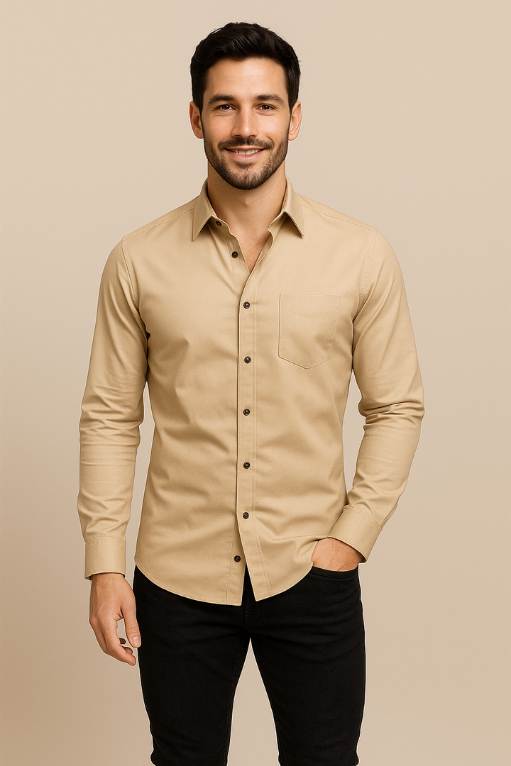 Stylisches Sommer Langarmhemd für Herren, leicht, dehnbar und sehr atmungsaktiv.