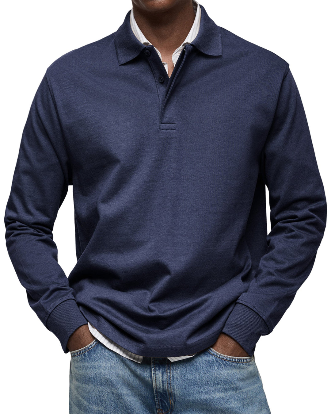 Herren Langarm-Poloshirt für einen stilvollen Business-Look. Professionell & elegant im Büroalltag.