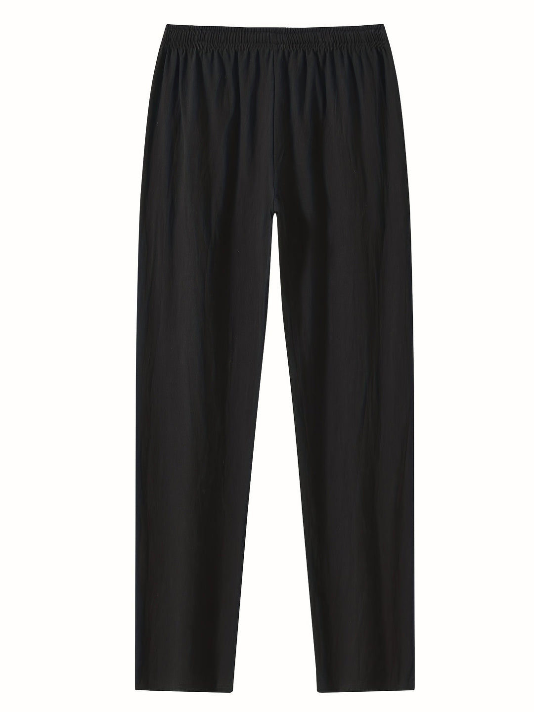 Schwarze Herrenhose Kordelzug, ideal für lässige Sommer-Outfits und Freizeit.