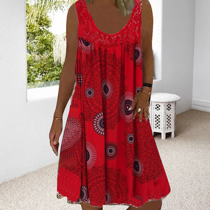 Damen Sommerkleid Miranda, ärmellos und luftig. Elegant und bequem für jeden Sommertag.