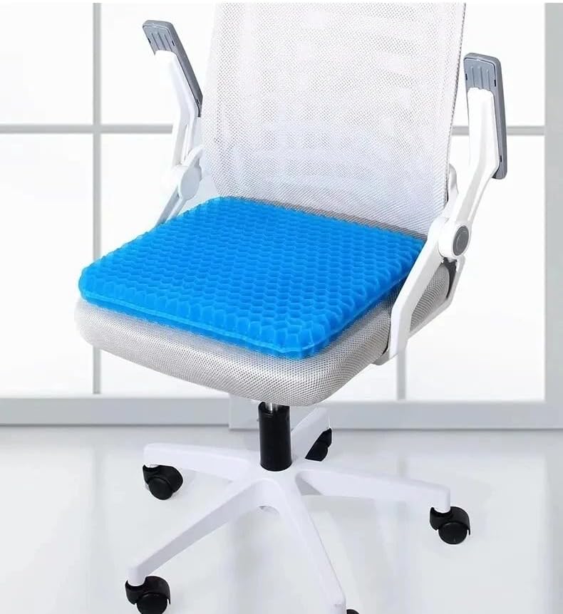 Extra-dickes kühlendes Gel-Sitzkissen mit Wabenstruktur für maximalen Komfort & Druckentlastung beim langen Sitzen.