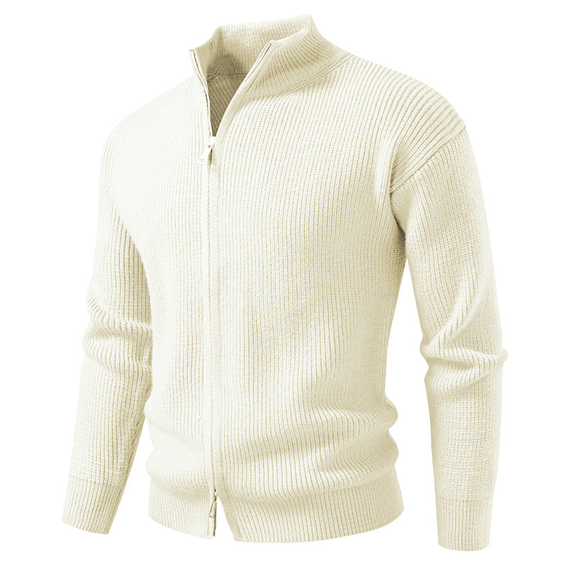 Herren Slim Fit Strickjacke mit Reißverschluss, ideal für Frühling & Freizeit. Moderne Übergangsjacke.