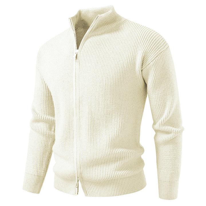 Herren Slim Fit Strickjacke mit Reißverschluss, ideal für Frühling & Freizeit. Moderne Übergangsjacke.