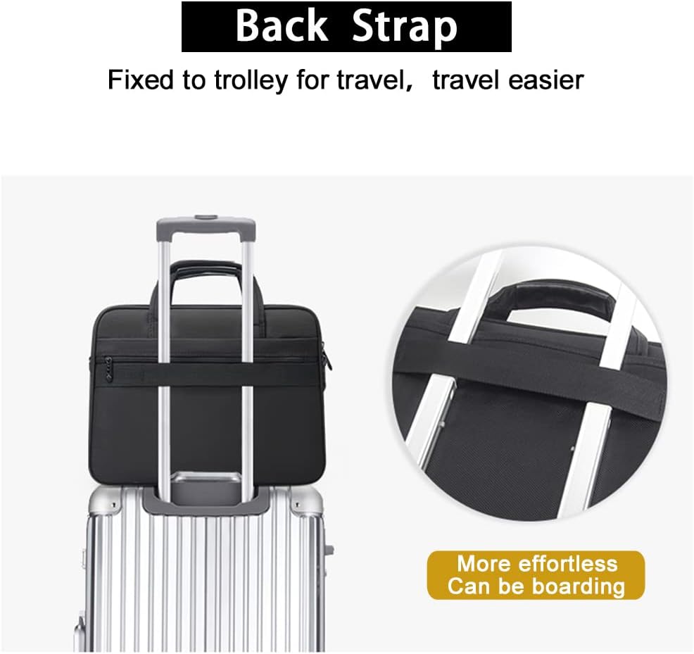 Seitliche Ansicht der geräumigen Herren Canvas Laptop Tote Bag, ideal für Geschäftsreisen und Organisation.