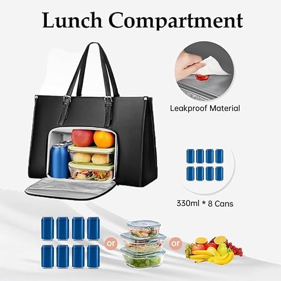 Elegante isolierte Lunchtasche & Laptoptasche für Damen. Ideal als Bürotasche oder Arbeitstasche mit Stauraum.