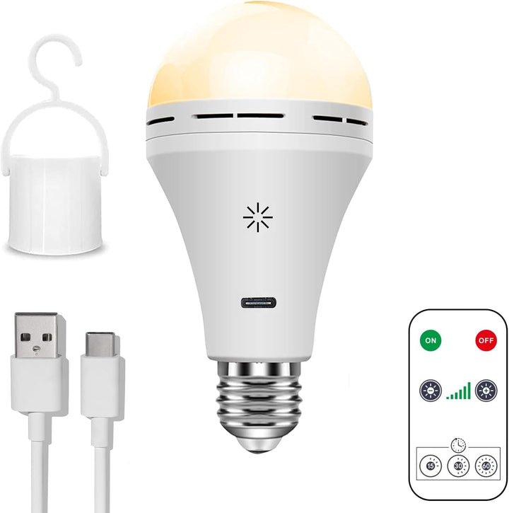 Dimmbare LED Lampe Luxaro mit Fernbedienung & Touch-Steuerung, kabellos, USB-aufladbar für Camping & Ambiente.