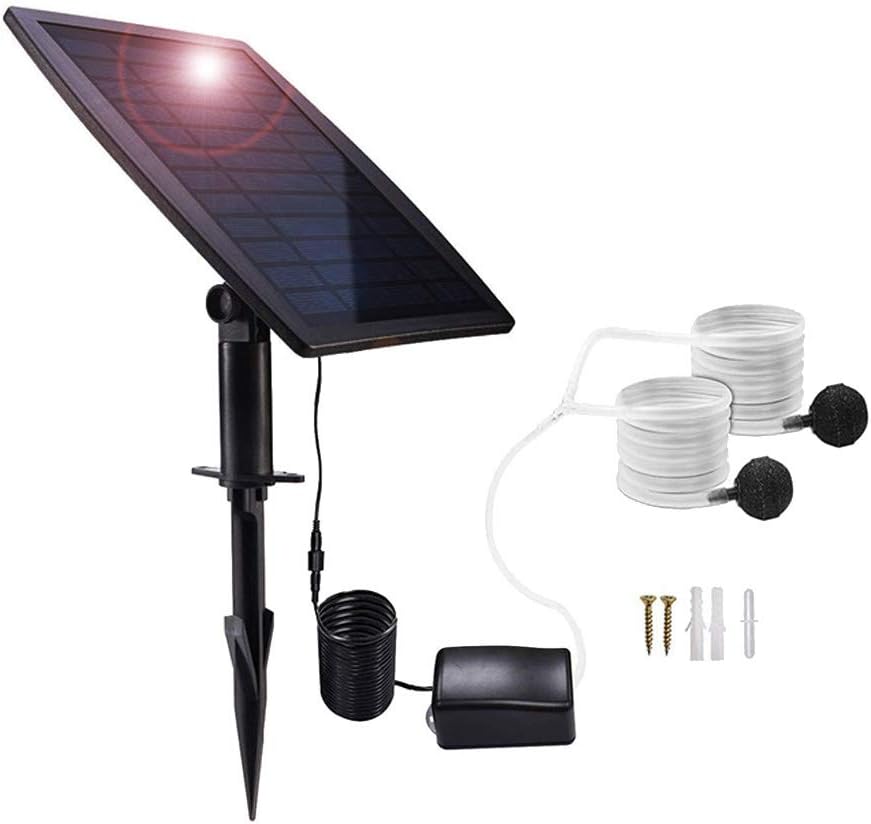 Solare Luftpumpe 2,5W für Teich & Aquarium; umweltfreundliche Sauerstoffpumpe mit Zubehör.