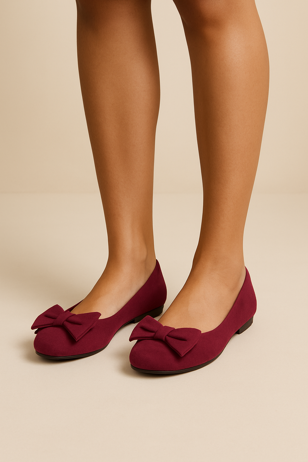 Bequeme Damenschuhe: Flache Slipper mit dekorativer Schleife und gepolsterter Sohle, ideal als Sommerschuhe.