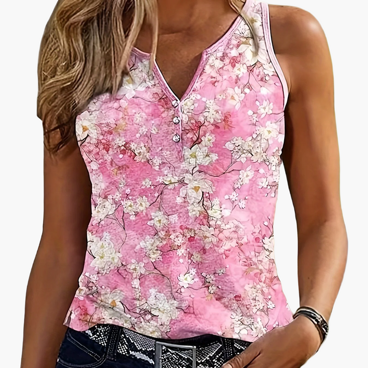 Sommerliches Damen Tanktop im Ethno-Stil, ärmellos. Ideal für Strand, Urlaub und lässige Freizeit.