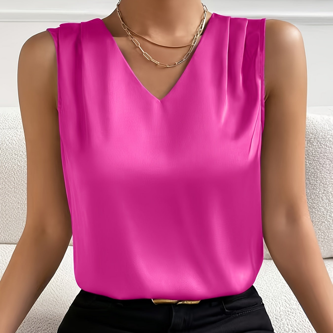 Damen Freizeit Top, ärmellos und elegant, mit tiefem V-Ausschnitt, bequem und schick.