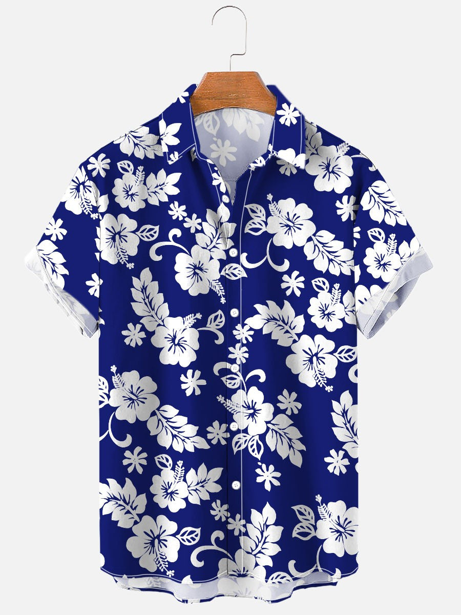Herren Kurzarmhemd mit Blumenmuster. Stylisches Freizeithemd für Komfort und Alltag.