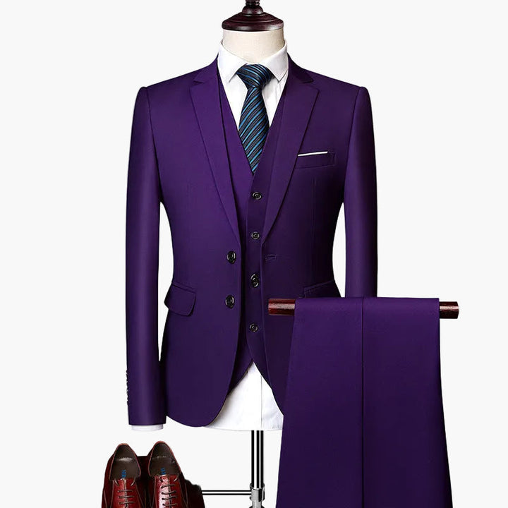 Formeller Herren Anzug 3-teilig Slim Fit für Business & Festlichkeiten, in edlem Design.