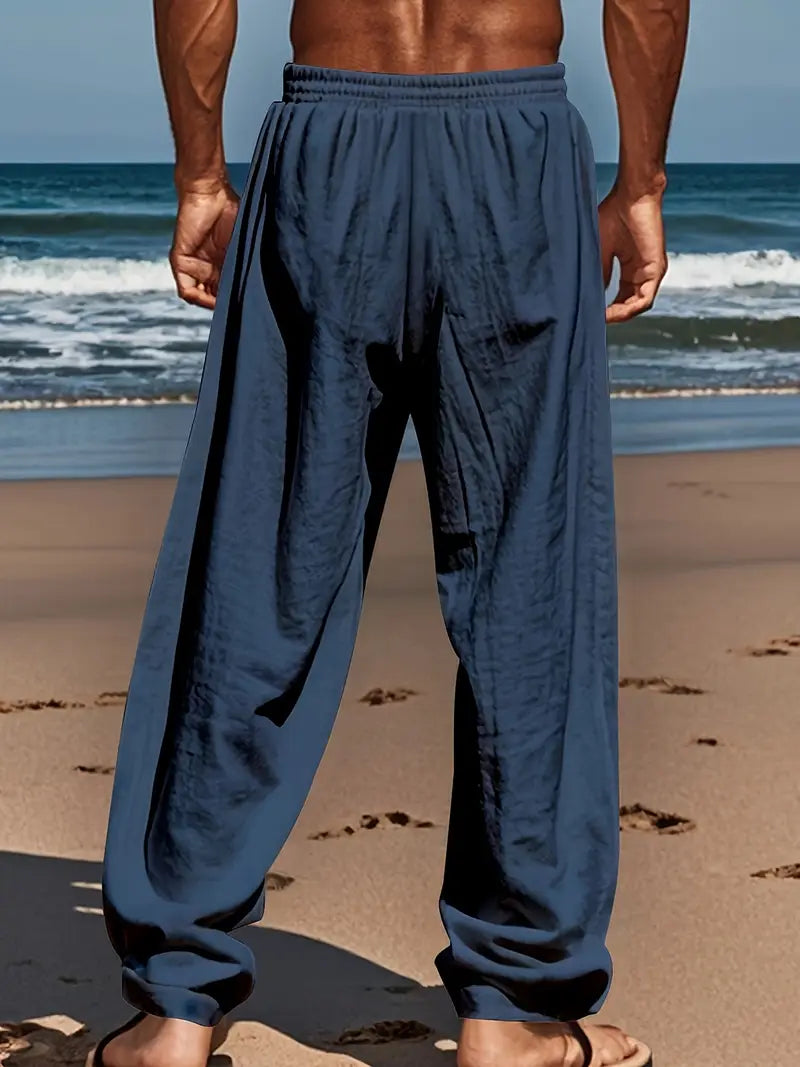 Stilvolle graue Herrenhose, bequem & atmungsaktiv. Perfekte Freizeithose für Sommer & Reise.