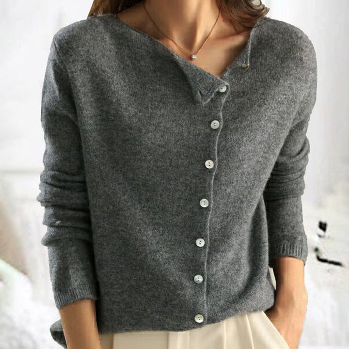 Elegante Damen Strickjacke in weichem Strick, perfekt für Business Casual und stilvolle Freizeitlooks. Langarm Cardigan.