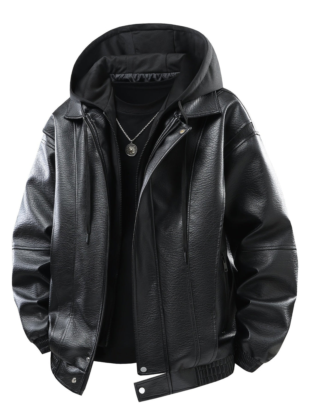 Dunkelbraune Herren Bomberjacke mit Kapuze, stilvoll & glatt. Modische Übergangsjacke für den Herbst.